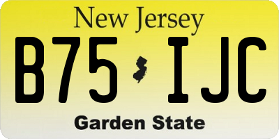 NJ license plate B75IJC
