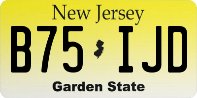 NJ license plate B75IJD