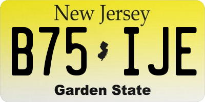 NJ license plate B75IJE
