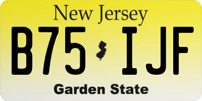 NJ license plate B75IJF
