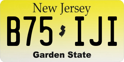 NJ license plate B75IJI