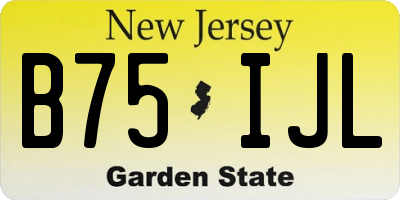 NJ license plate B75IJL
