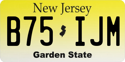 NJ license plate B75IJM