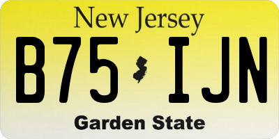 NJ license plate B75IJN