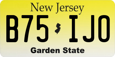 NJ license plate B75IJO
