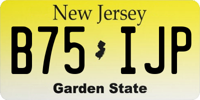 NJ license plate B75IJP
