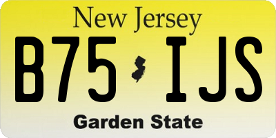 NJ license plate B75IJS