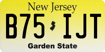 NJ license plate B75IJT