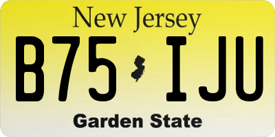 NJ license plate B75IJU