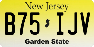 NJ license plate B75IJV