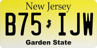 NJ license plate B75IJW