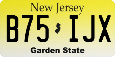 NJ license plate B75IJX