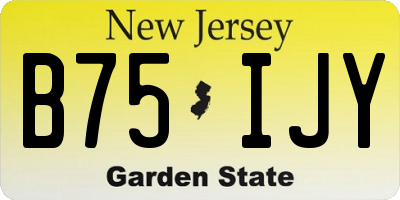 NJ license plate B75IJY
