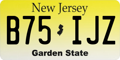 NJ license plate B75IJZ