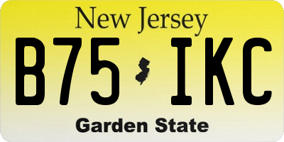 NJ license plate B75IKC