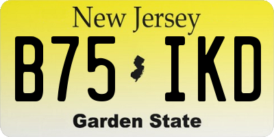 NJ license plate B75IKD