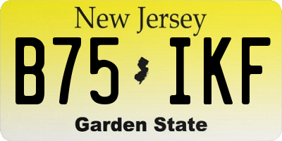 NJ license plate B75IKF