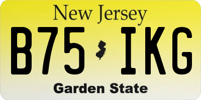 NJ license plate B75IKG