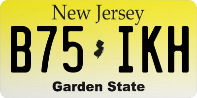 NJ license plate B75IKH