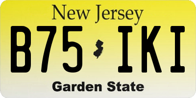 NJ license plate B75IKI