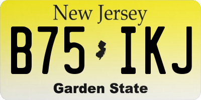 NJ license plate B75IKJ