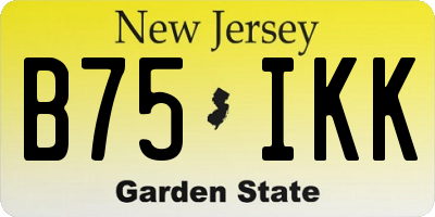NJ license plate B75IKK