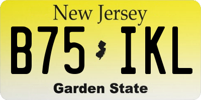 NJ license plate B75IKL