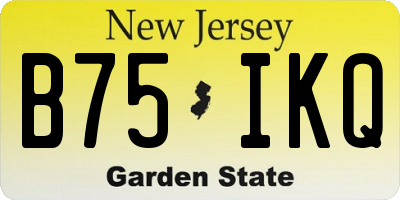 NJ license plate B75IKQ
