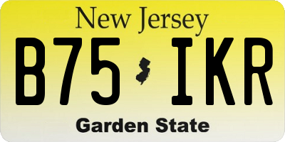 NJ license plate B75IKR