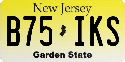 NJ license plate B75IKS
