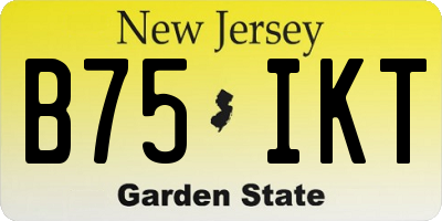 NJ license plate B75IKT