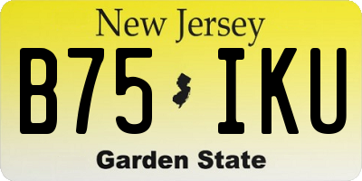 NJ license plate B75IKU