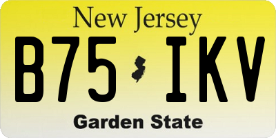 NJ license plate B75IKV