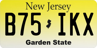 NJ license plate B75IKX