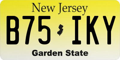 NJ license plate B75IKY
