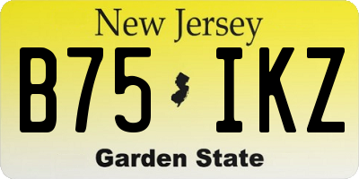 NJ license plate B75IKZ