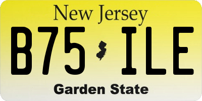 NJ license plate B75ILE