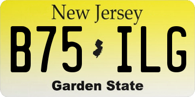 NJ license plate B75ILG