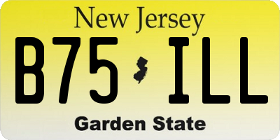 NJ license plate B75ILL