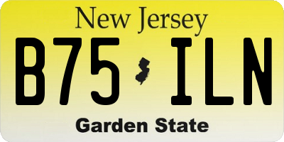 NJ license plate B75ILN