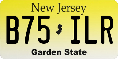 NJ license plate B75ILR