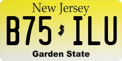 NJ license plate B75ILU