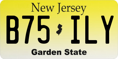 NJ license plate B75ILY