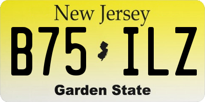 NJ license plate B75ILZ