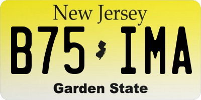 NJ license plate B75IMA