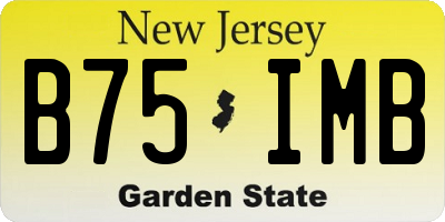 NJ license plate B75IMB