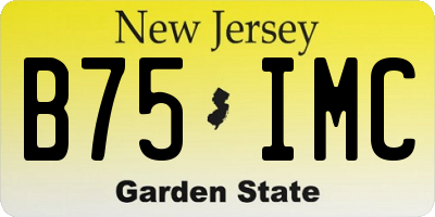 NJ license plate B75IMC