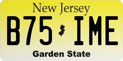 NJ license plate B75IME