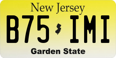 NJ license plate B75IMI