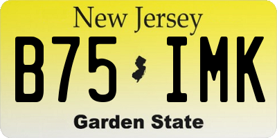 NJ license plate B75IMK